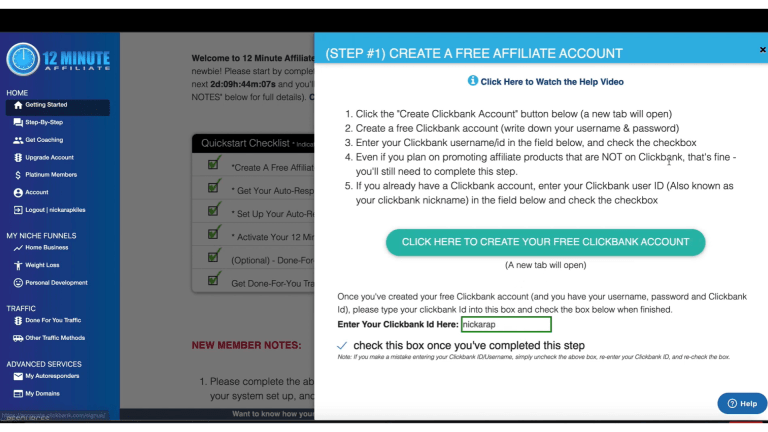 Creating Clickbank Account