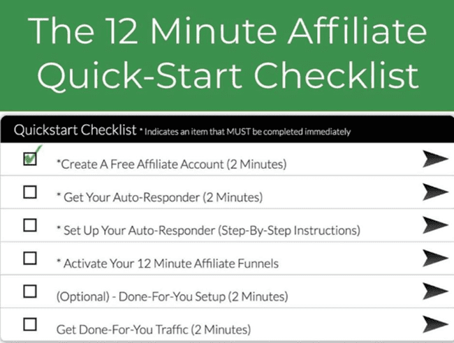 12 Minute Affiliate Checklist