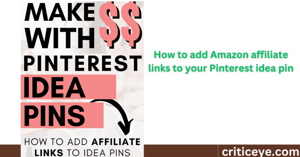 Adding an Amazon Affiliate Link to Pinterest