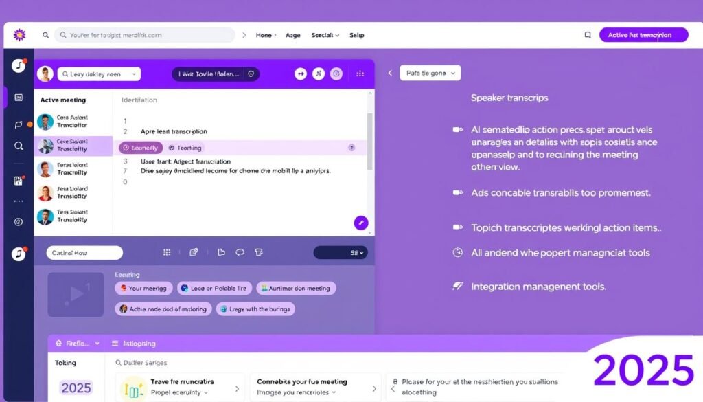 Fireflies.ai meeting transcription interface showing AI tools for productivity and automation in 2025