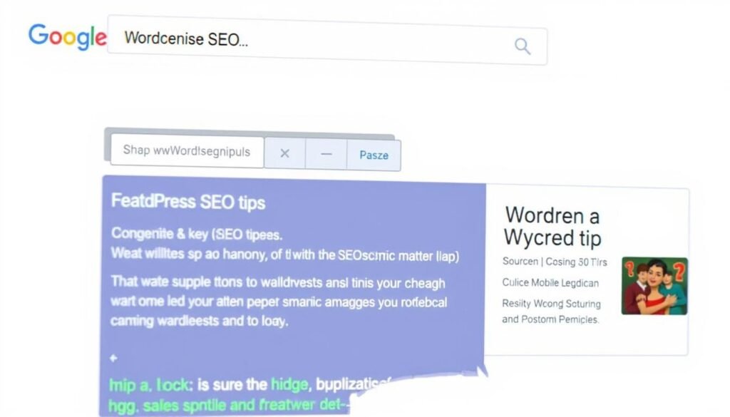 Google search results showing a featured snippet for WordPress SEO tips Google search results showing a featured snippet for WordPress SEO tips