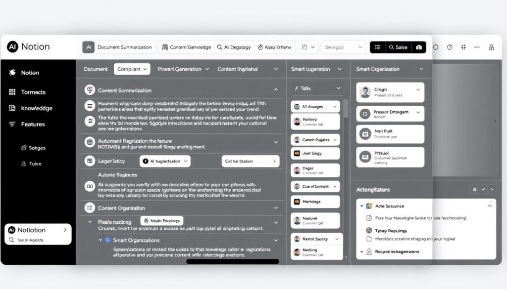 Notion AI interface showing knowledge management features for AI tools for productivity and automation in 2025
