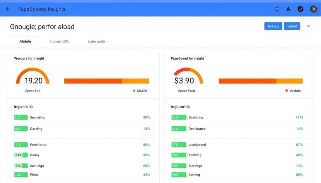 PageSpeed Insights results showing performance metrics for a WordPress website PageSpeed Insights results showing performance metrics for a WordPress website
