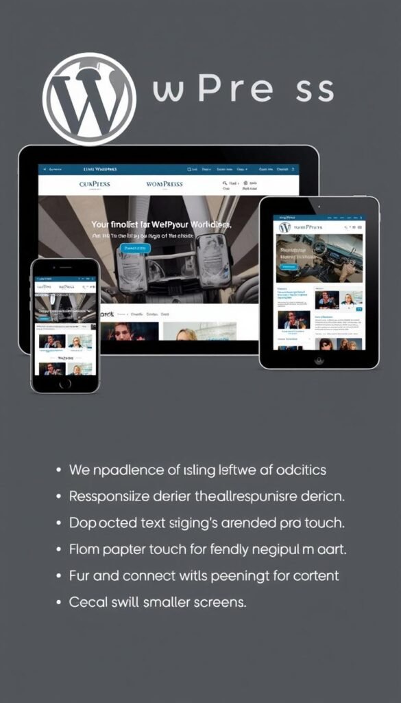 WordPress website displayed on mobile devices showing responsive design WordPress website displayed on mobile devices showing responsive design