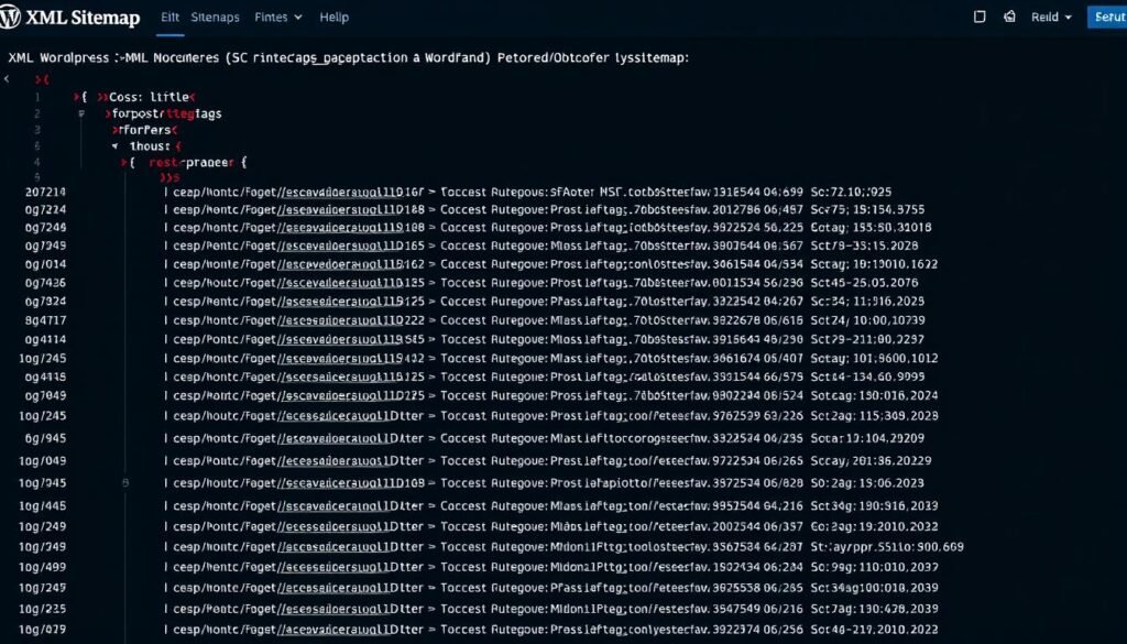 XML sitemap structure showing organized WordPress content hierarchy XML sitemap structure showing organized WordPress content hierarchy