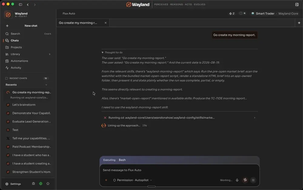 AI Trading Engine in action