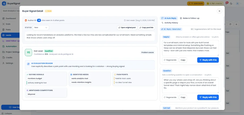 BuyerSignal pricing and OTOs