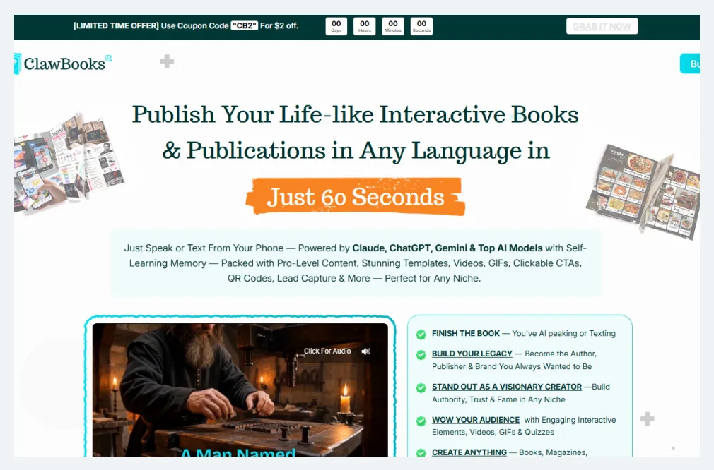 Claw Books Ai dashboard